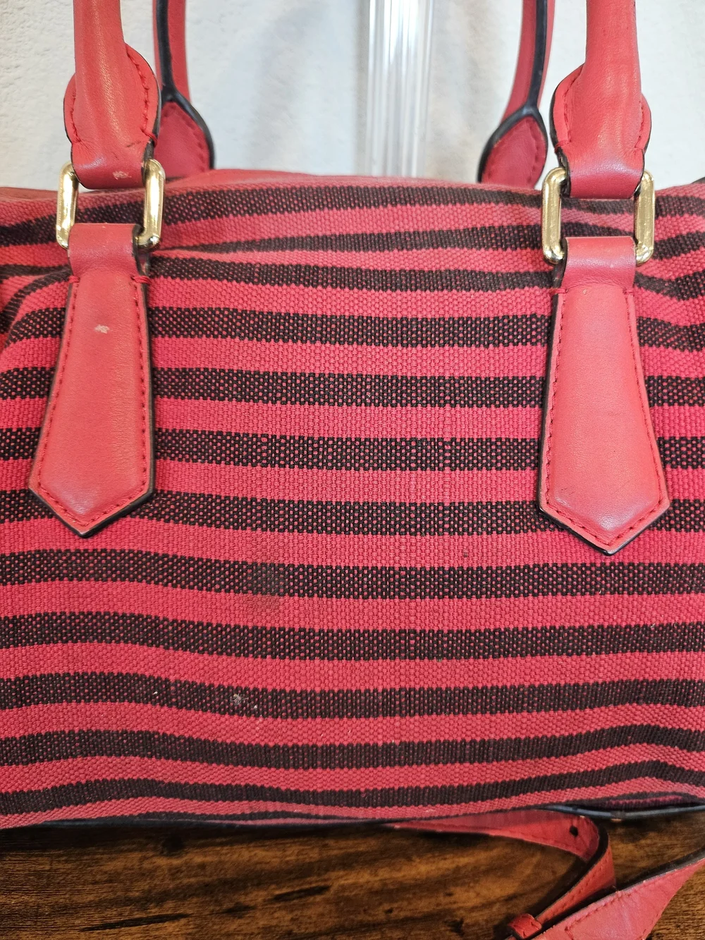 Burberry Canvas Stripe Mini Boston Bag
